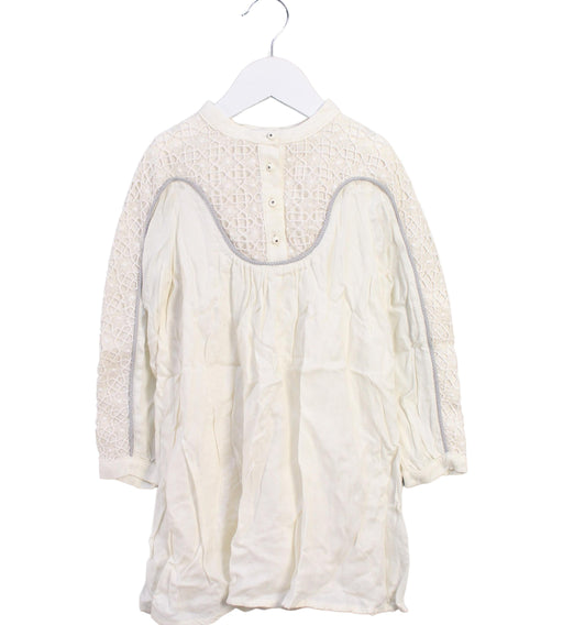 A White Long Sleeve Dresses from Chloe in size 4T for girl. (Front View)