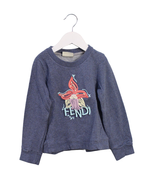 A Blue Crewneck Sweatshirts from Fendi in size 4T for girl. (Front View)