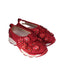 A Red Slip Ons from Dior in size 5T for girl. (Front View)