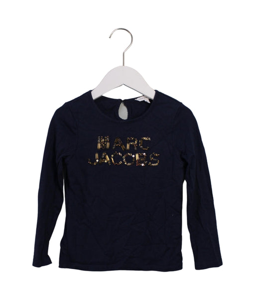 A Navy Long Sleeve Tops from Little Marc Jacobs in size 5T for girl. (Front View)