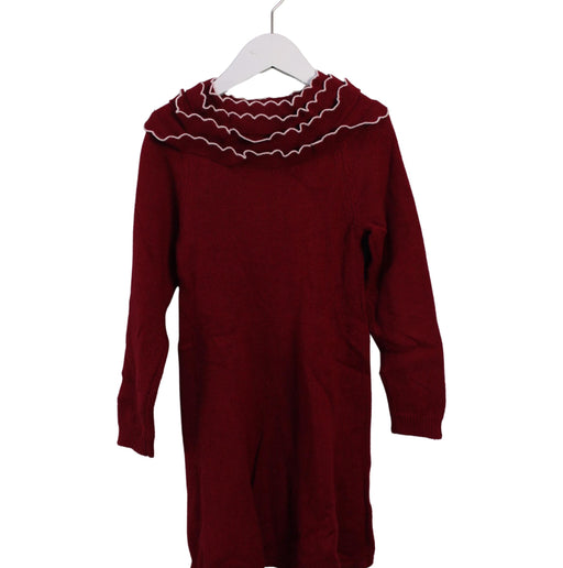 A Red Sweater Dresses from Jacadi in size 6T for girl. (Front View)