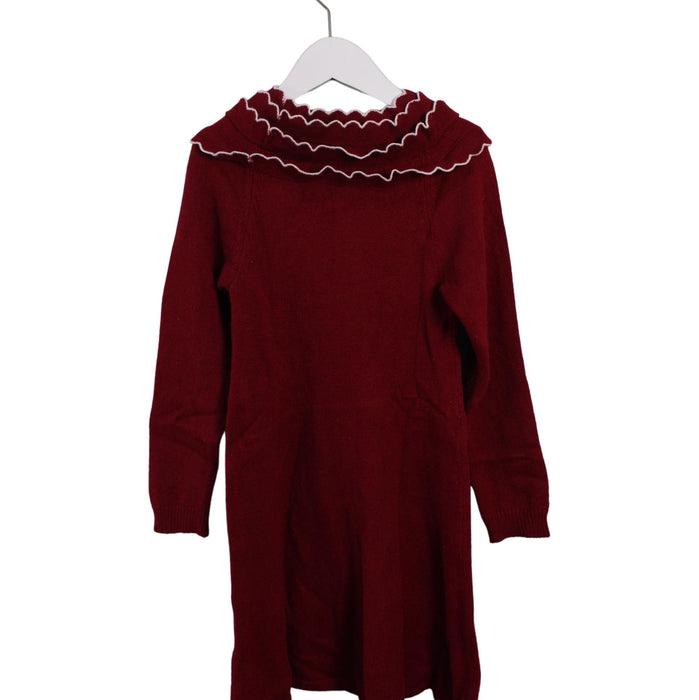 A Red Sweater Dresses from Jacadi in size 6T for girl. (Back View)