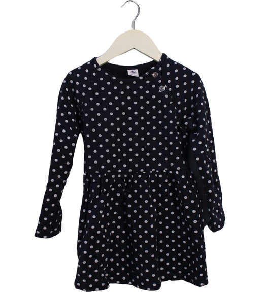 A Navy Long Sleeve Dresses from Petit Bateau in size 5T for girl. (Front View)