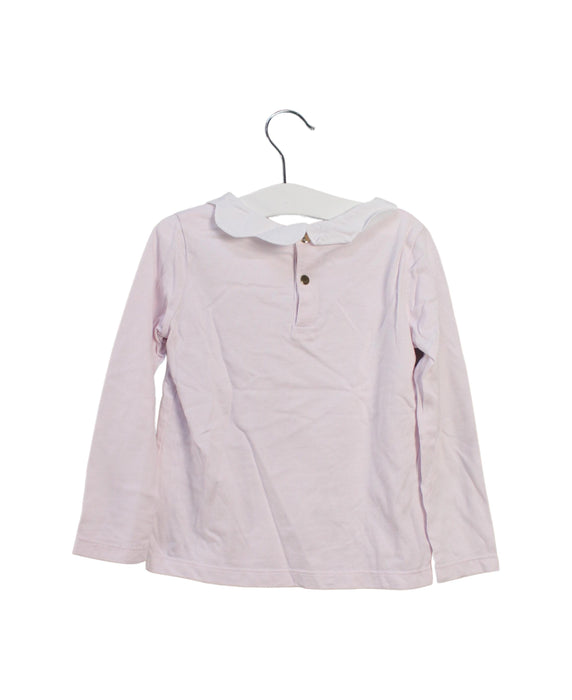 A Pink Long Sleeve Tops from Jacadi in size 4T for girl. (Back View)