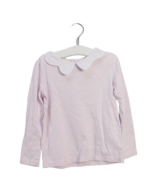 A Pink Long Sleeve Tops from Jacadi in size 4T for girl. (Front View)