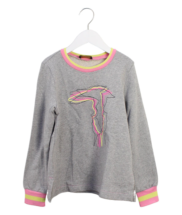 A Grey Crewneck Sweatshirts from Trussardi in size 10Y for girl. (Front View)