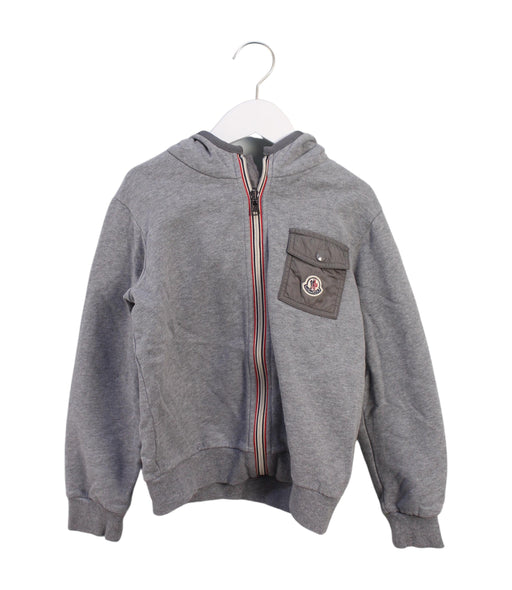 A Grey Zippered Sweatshirts from Moncler in size 8Y for boy. (Front View)