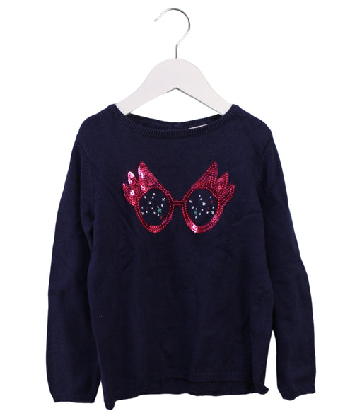 A Navy Knit Sweaters from DPAM in size 5T for girl. (Front View)