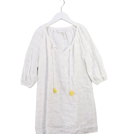 A White Long Sleeve Dresses from Excuse My French in size 8Y for girl. (Front View)