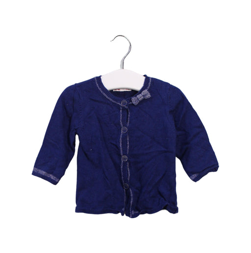 A Blue Cardigans from DPAM in size 3-6M for girl. (Front View)