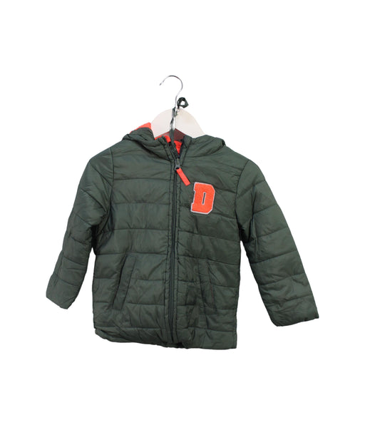 A Green Puffer/Quilted Jackets from DPAM in size 3T for neutral. (Front View)