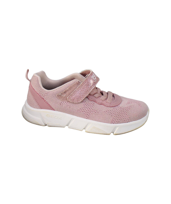 A Pink Sneakers from Geox in size 7Y for girl. (Back View)