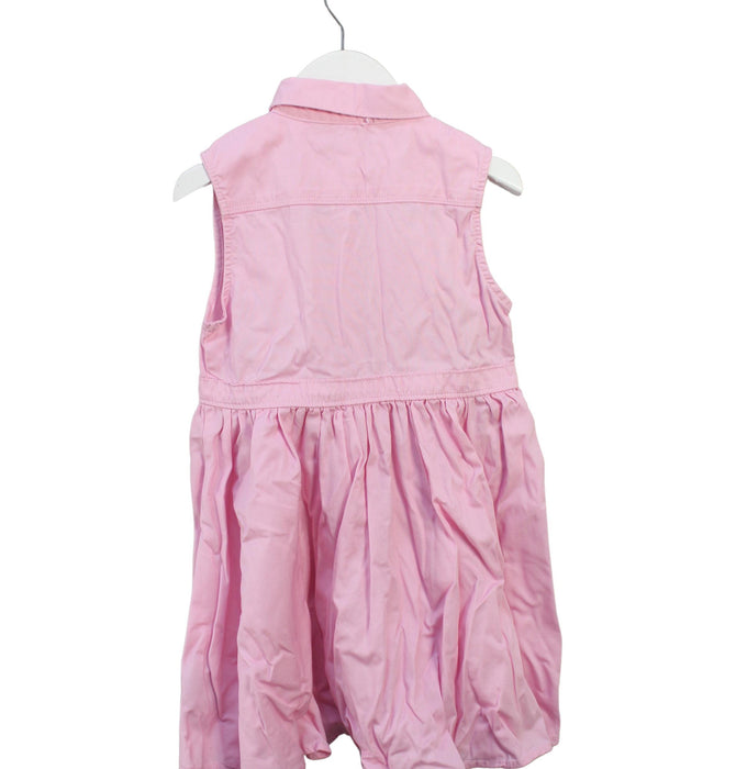 A Pink Sleeveless Dresses from DKNY in size 5T for girl. (Back View)