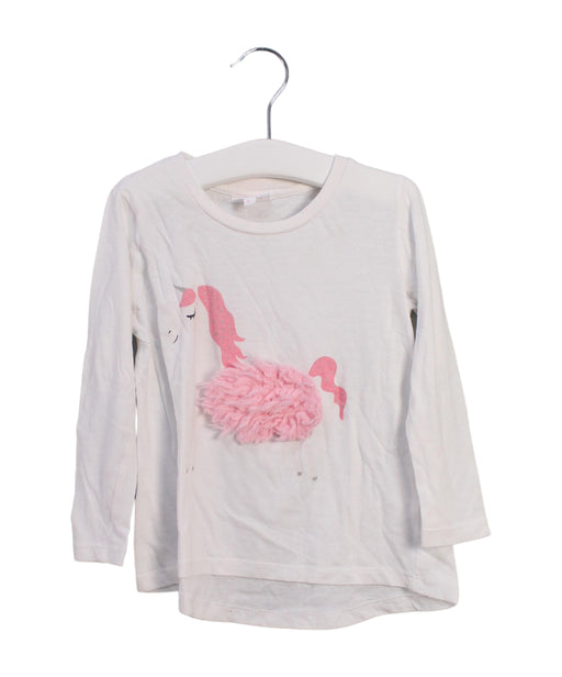 A White Short Sleeve T Shirts from Seed in size 3T for girl. (Front View)