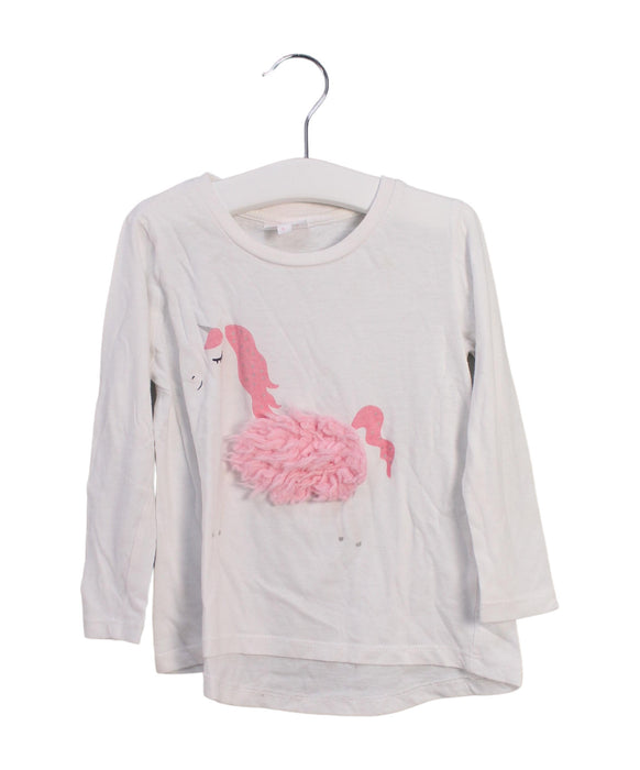 A White Short Sleeve T Shirts from Seed in size 3T for girl. (Front View)