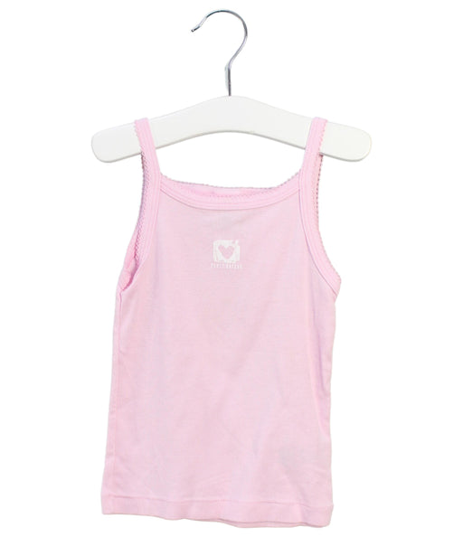 A Pink Sleeveless Tops from Petit Bateau in size 2T for girl. (Front View)
