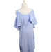 A Blue Sleeveless Dresses from Mothercot in size L for maternity. (Front View)