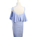 A Blue Sleeveless Dresses from Mothercot in size L for maternity. (Back View)