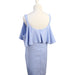 A Blue Sleeveless Dresses from Mothercot in size L for maternity. (Back View)