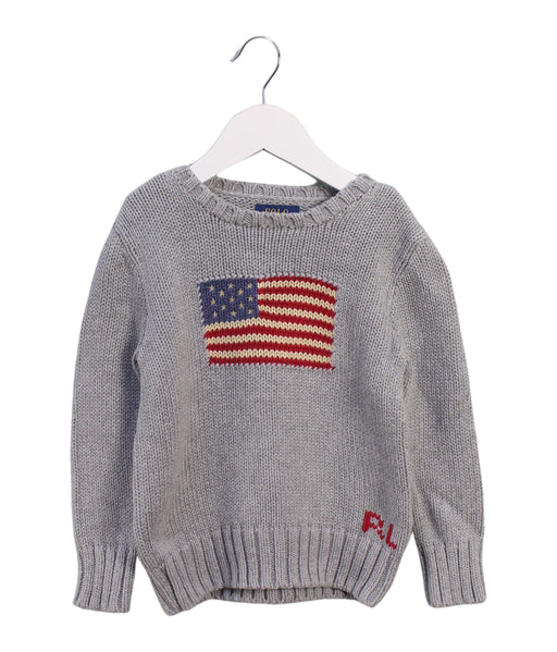 A Grey Knit Sweaters from Polo Ralph Lauren in size 4T for boy. (Front View)