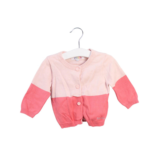 A Pink Cardigans from La Compagnie des Petits in size 3-6M for girl. (Front View)