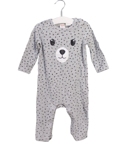 A Grey Long Sleeve Jumpsuits from Seed in size 6-12M for boy. (Front View)