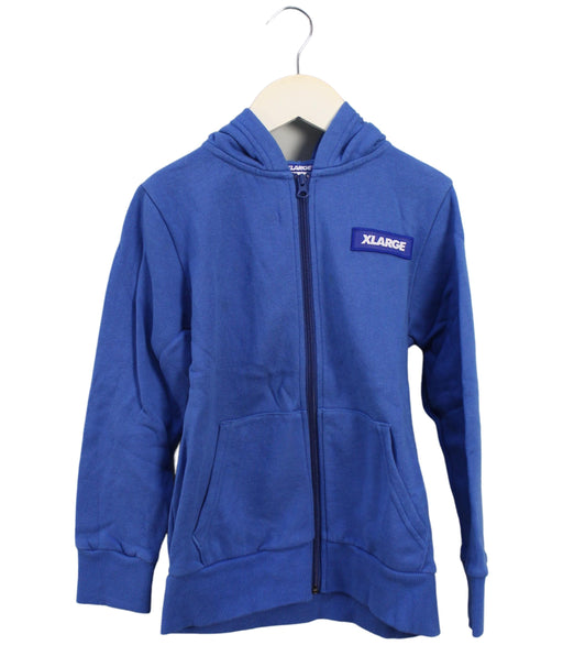 A Blue Zippered Sweatshirts from XLARGE Kids in size 6T for boy. (Front View)