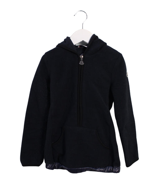 A Navy Zippered Sweatshirts from Moncler in size 6T for boy. (Front View)
