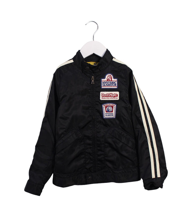 A Black Lightweight Jackets from Hysteric Mini in size 7Y for boy. (Front View)