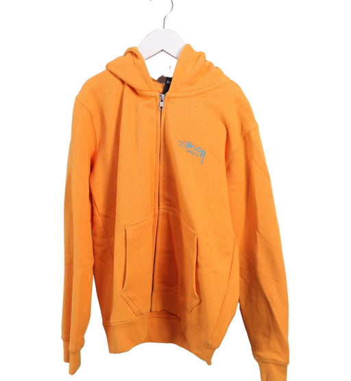 A Orange Zippered Sweatshirts from Stussy in size 7Y for boy. (Front View)