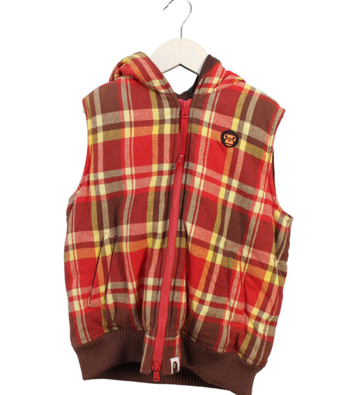 A Red Outerwear Vests from BAPE KIDS in size 5T for boy. (Front View)