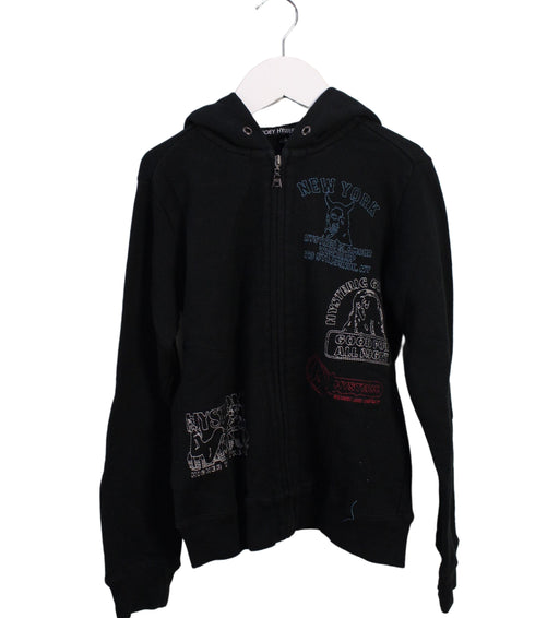 A Black Zippered Sweatshirts from Hysteric Mini in size 7Y for boy. (Front View)