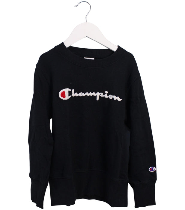 A Black Crewneck Sweatshirts from Champion in size 10Y for boy. (Front View)