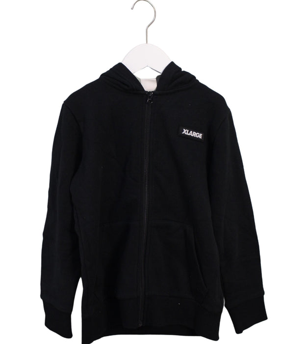 A Black Zippered Sweatshirts from XLARGE Kids in size 7Y for boy. (Front View)