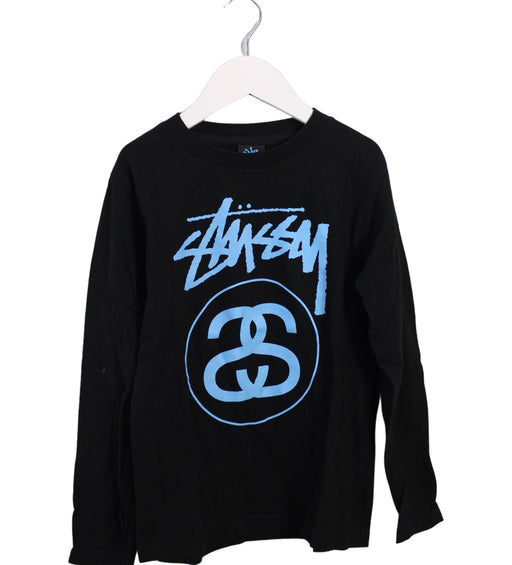 A Black Long Sleeve Tops from Stussy in size 7Y for boy. (Front View)