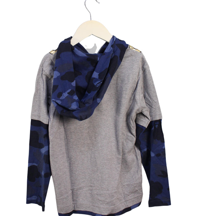 A Grey Long Sleeve Tops from BAPE KIDS in size 7Y for boy. (Back View)