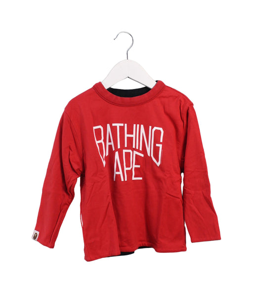 A Red Long Sleeve Tops from BAPE KIDS in size 4T for boy. (Front View)