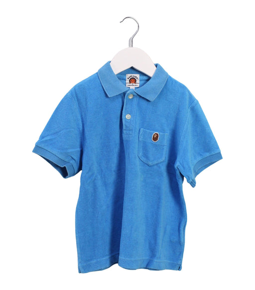 A Blue Short Sleeve Polos from BAPE KIDS in size 4T for boy. (Front View)