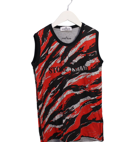 A Red Sleeveless Tops from Stone Island in size 8Y for boy. (Front View)