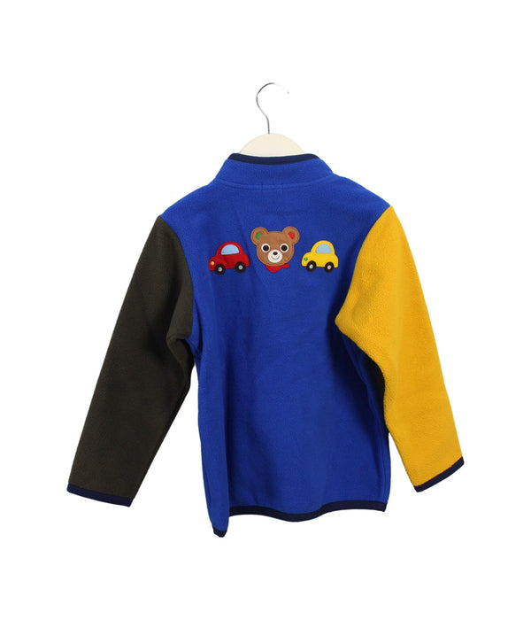 A Blue Buttoned Sweatshirts from Miki House in size 5T for boy. (Back View)