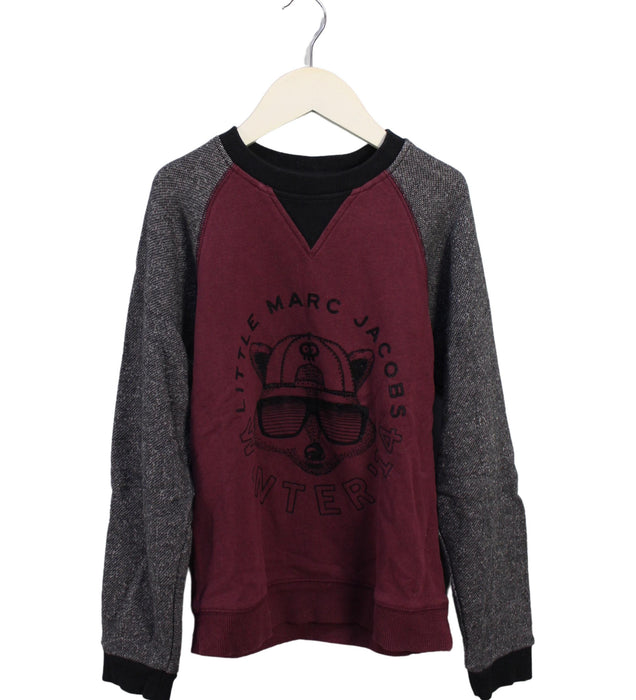 A Burgundy Crewneck Sweatshirts from Little Marc Jacobs in size 8Y for boy. (Front View)