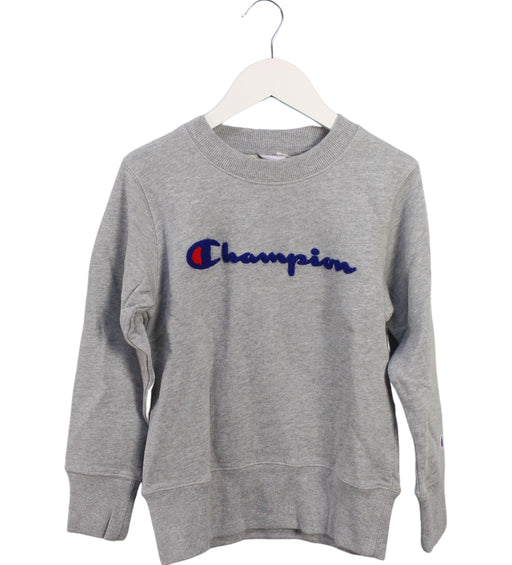 A Grey Crewneck Sweatshirts from Champion in size 10Y for boy. (Front View)