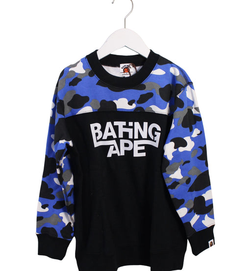 A Blue Crewneck Sweatshirts from BAPE KIDS in size 10Y for boy. (Front View)
