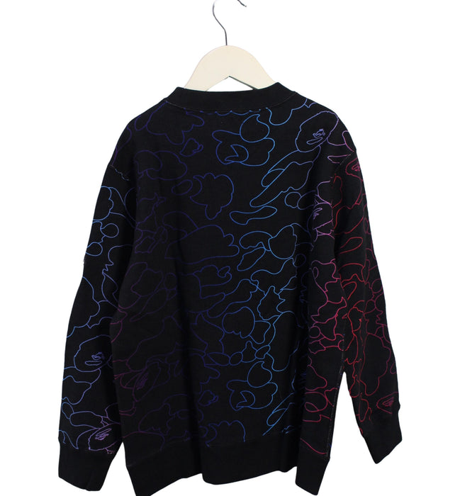 A Black Crewneck Sweatshirts from BAPE KIDS in size 10Y for boy. (Back View)