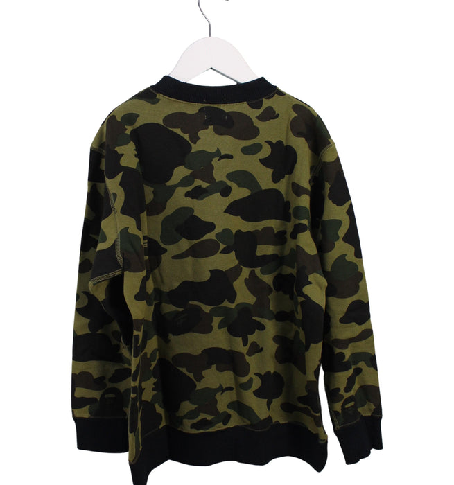 A Green Crewneck Sweatshirts from BAPE KIDS in size 10Y for boy. (Back View)