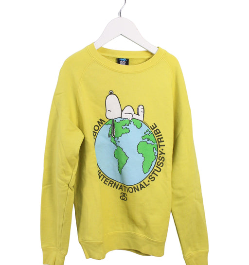 A Yellow Crewneck Sweatshirts from Stussy in size 7Y for boy. (Front View)