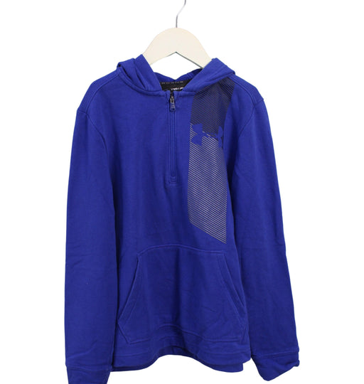 A Blue Zippered Sweatshirts from Under Armour in size 10Y for boy. (Front View)