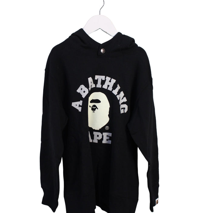 A Black Hooded Sweatshirts from BAPE KIDS in size 10Y for boy. (Front View)