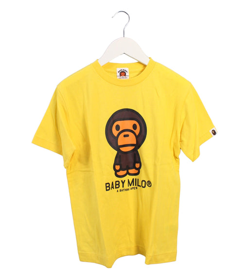 A Yellow Short Sleeve T Shirts from BAPE KIDS in size 10Y for boy. (Front View)
