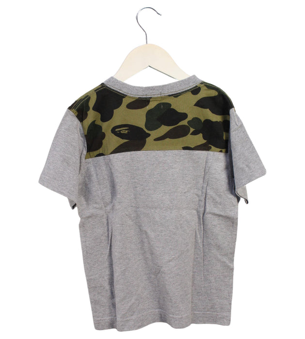 A Grey Short Sleeve T Shirts from BAPE KIDS in size 5T for boy. (Back View)